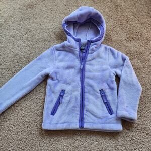 Girls Lands End Purple Fuzzy Jacket Sz Sm(4)